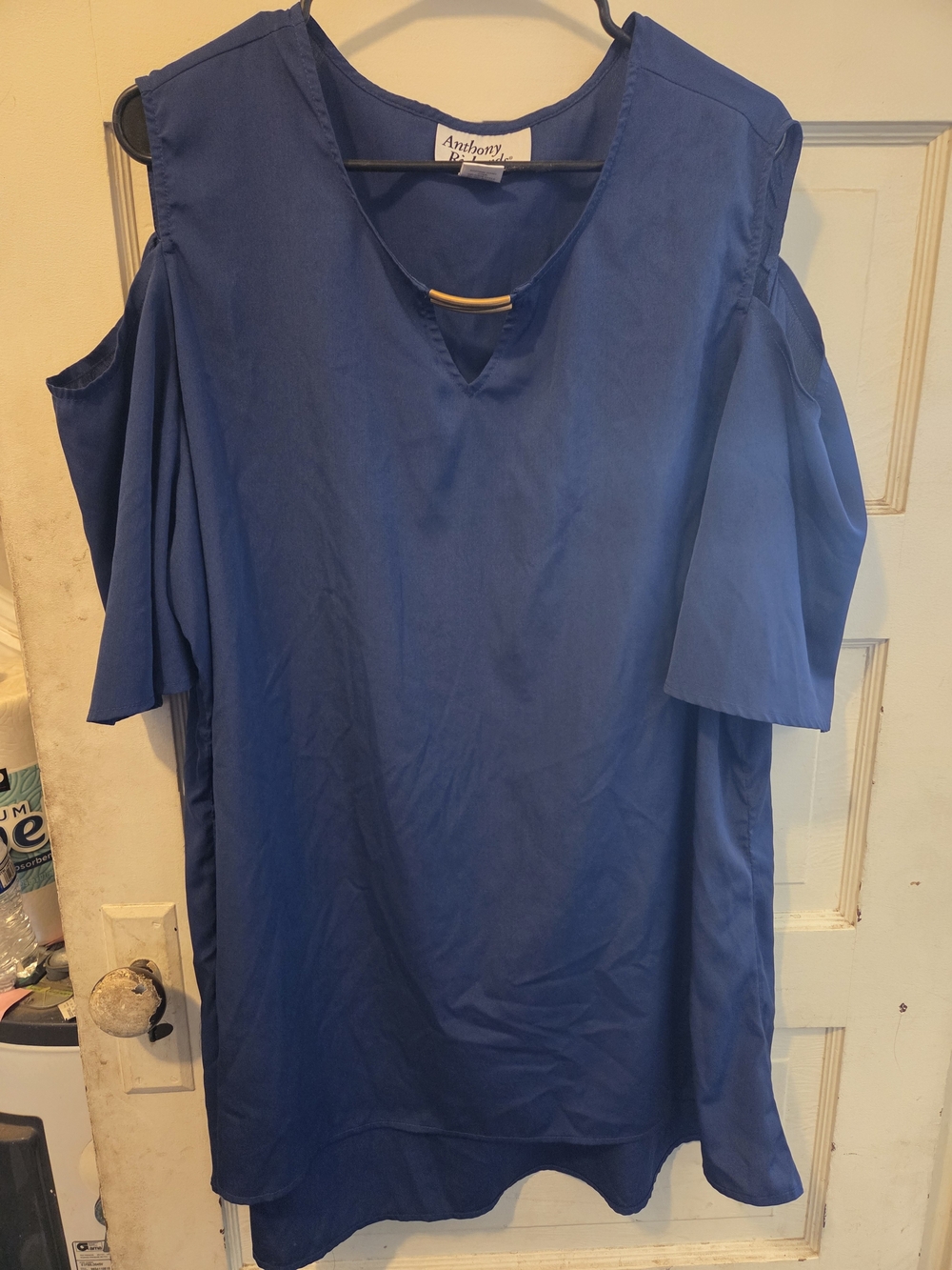Anthony Richards Royal Blue Cold-Shoulder Blouse